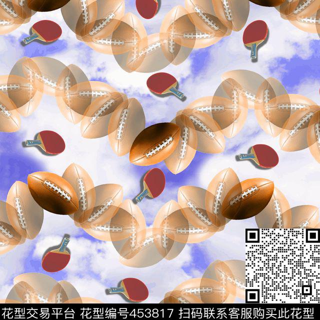 抽象纹橄榄球女装数码印花华亿平台下载（图片编号: 453817） - 瓦栏（Walan）