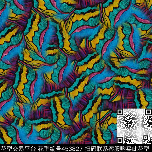 时尚条纹肌理数码印花华亿平台下载（图片编号: 453827） - 瓦栏（Walan）