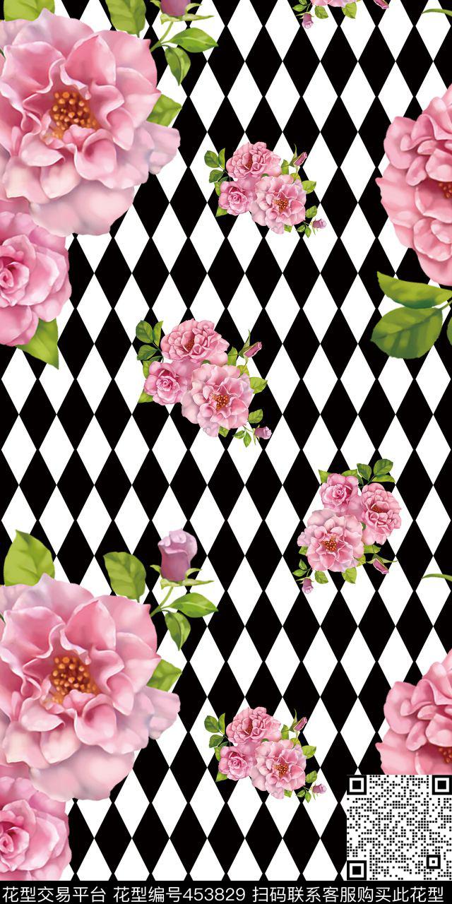 布匹印花大气花朵数码印花华亿平台下载（图片编号: 453829） - 瓦栏（Walan）