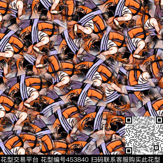 时尚僧侣人体艺术数码印花华亿平台下载（图片编号: 453840） - 瓦栏（Walan）