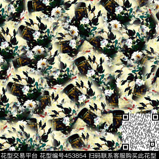 时尚手绘小碎花花卉数码印花华亿平台下载（图片编号: 453854） - 瓦栏（Walan）