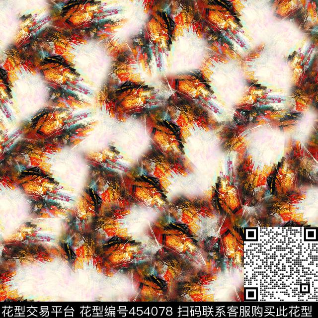 复古墨迹斑驳数码印花华亿平台下载（图片编号: 454078） - 瓦栏（Walan）