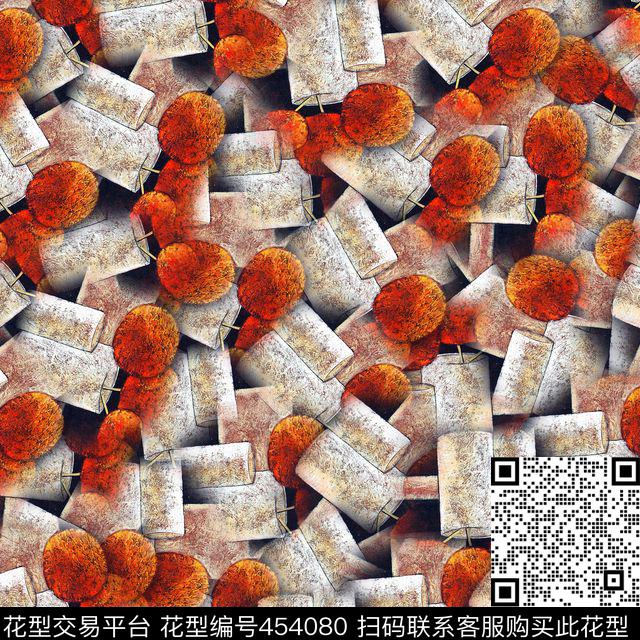 抽象几何图形数码印花华亿平台下载（图片编号: 454080） - 瓦栏（Walan）