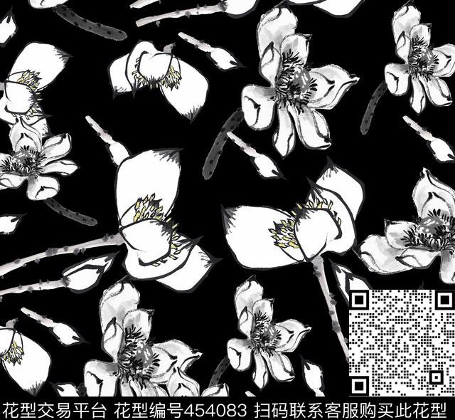 荷花简约手绘男装外套传统印花华亿平台下载（图片编号: 454083） - 瓦栏（Walan）