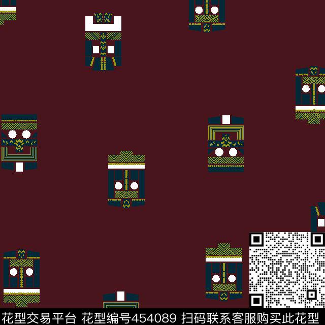 男装华亿平台几何面具彩拔华亿平台传统印花华亿平台下载（图片编号: 454089） - 瓦栏（Walan）