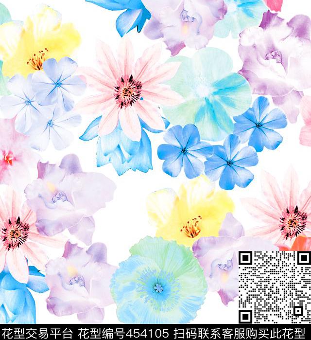 欧美朵花粉嫩少女数码印花华亿平台下载（图片编号: 454105） - 瓦栏（Walan）
