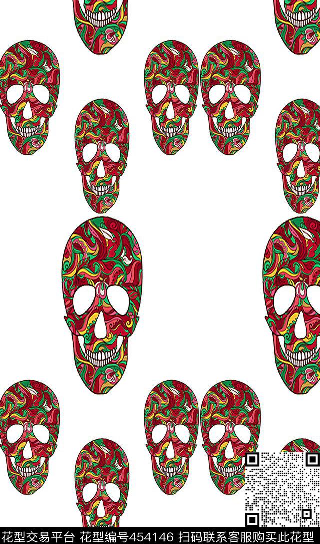 共存骷髅邪恶与正义数码印花华亿平台下载（图片编号: 454146） - 瓦栏（Walan）