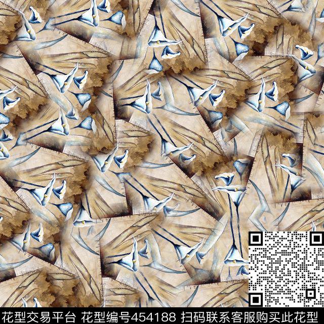 报纸的喇叭花尺子数码印花华亿平台下载（图片编号: 454188） - 瓦栏（Walan）