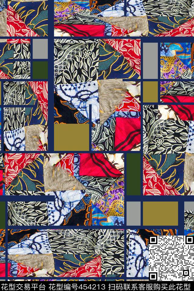 复古民族风抽象孔雀图案休闲时尚数码印花华亿平台下载（图片编号: 454213） - 瓦栏（Walan）