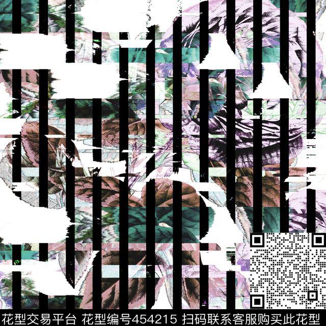 潮流时尚个性男装手绘花卉数码印花华亿平台下载（图片编号: 454215） - 瓦栏（Walan）