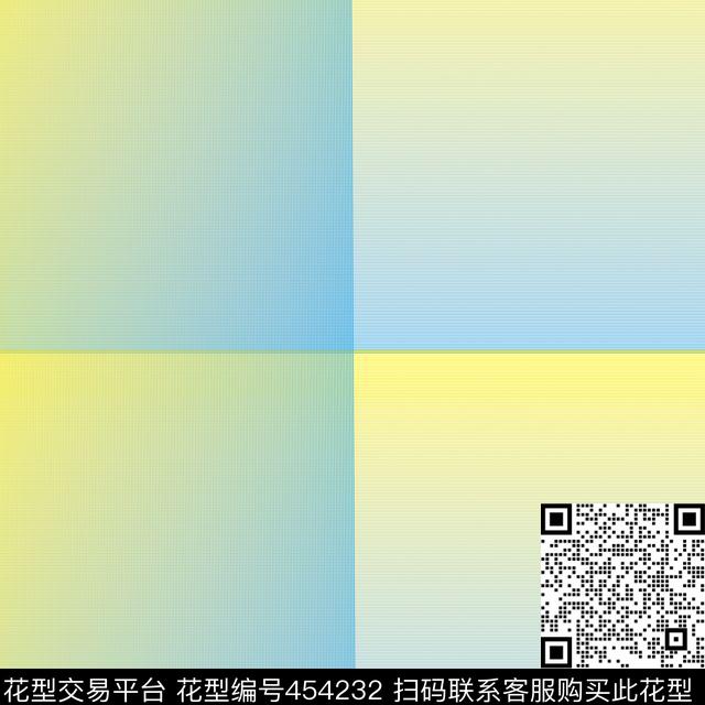 渐变格子黄蓝传统印花华亿平台下载（图片编号: 454232） - 瓦栏（Walan）