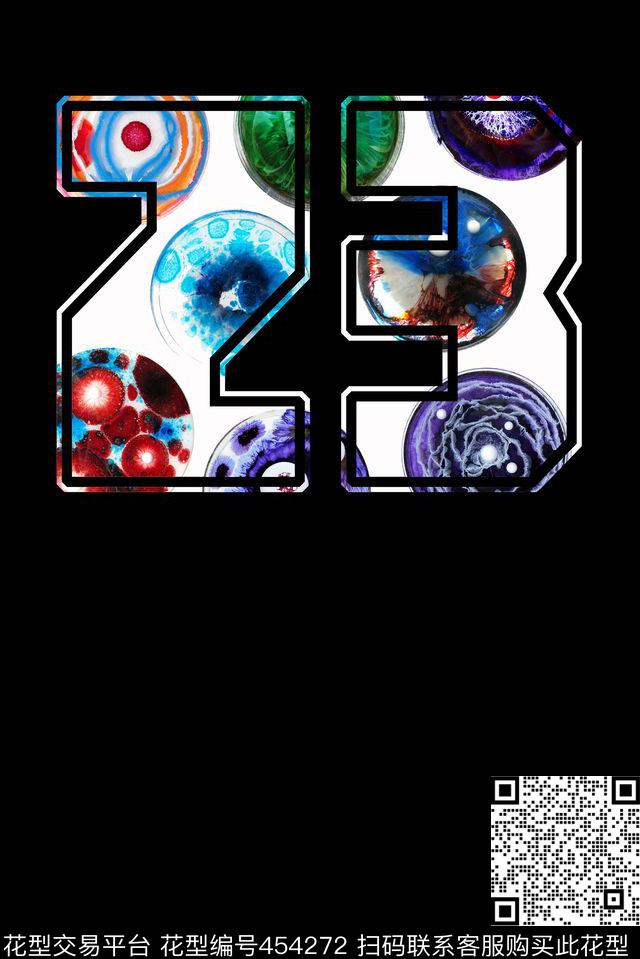 爆款时尚潮流数字23数码印花华亿平台下载（图片编号: 454272） - 瓦栏（Walan）