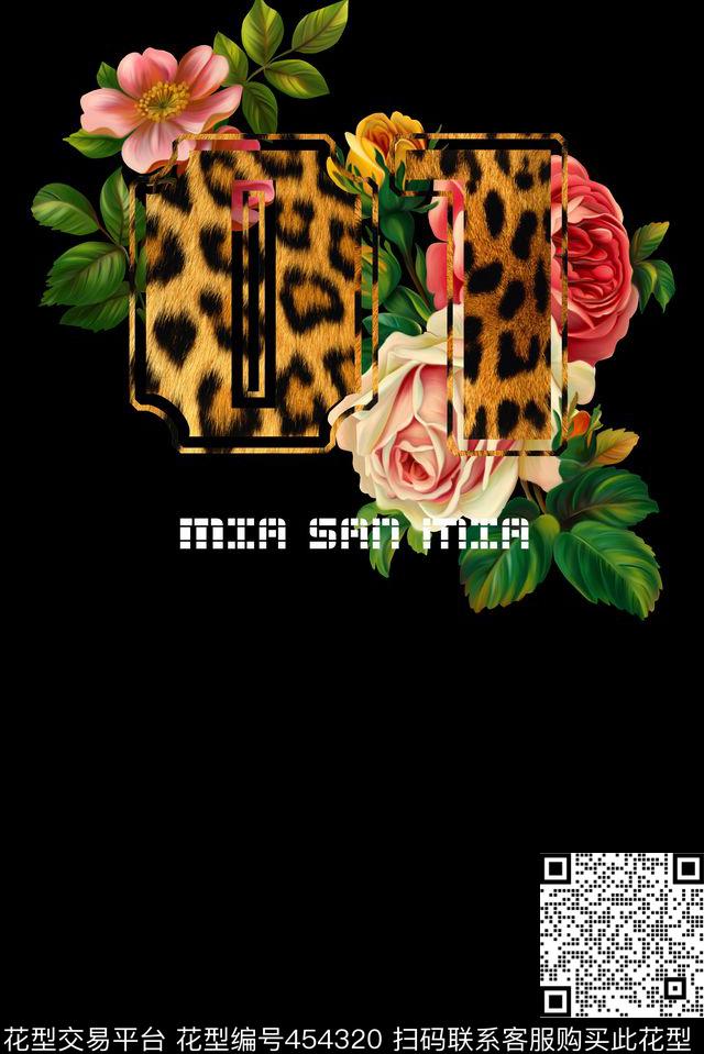 时尚潮流花卉数字01帅气数码印花华亿平台下载（图片编号: 454320） - 瓦栏（Walan）