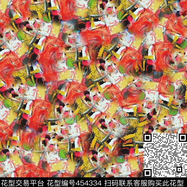 抽象水墨泼墨数码印花华亿平台下载（图片编号: 454334） - 瓦栏（Walan）