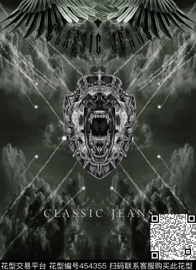 欧美云朵狗头数码印花华亿平台下载（图片编号: 454355） - 瓦栏（Walan）