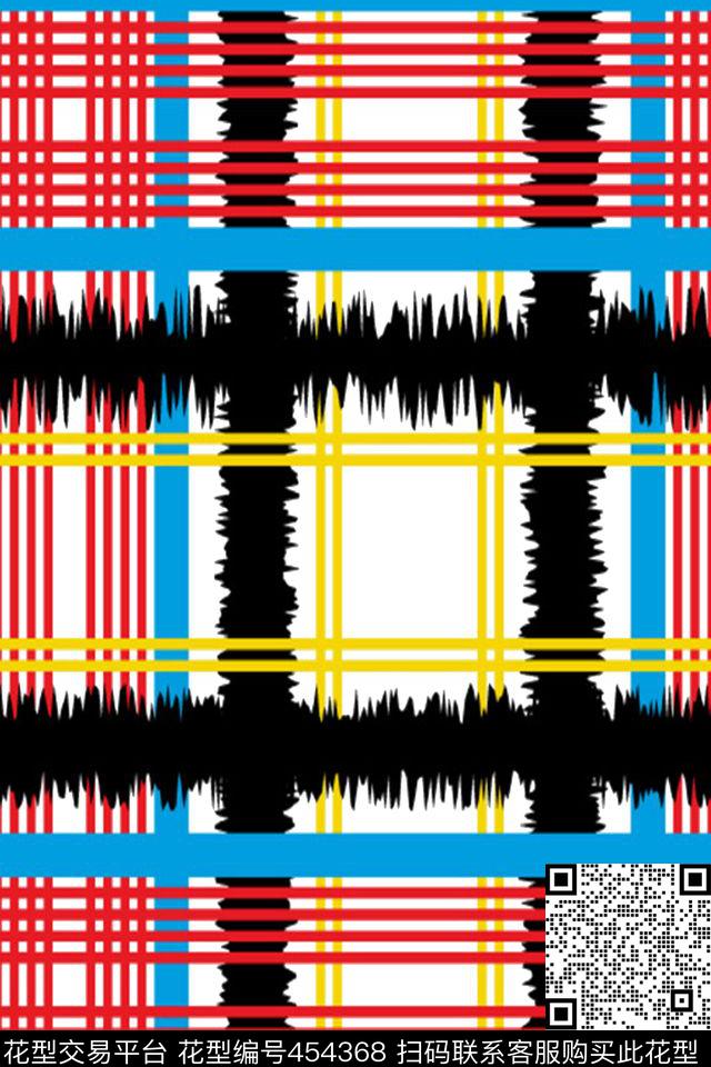 大格子几何线条传统印花华亿平台下载（图片编号: 454368） - 瓦栏（Walan）