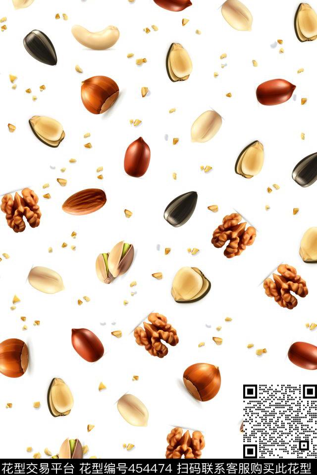 抽象新鲜坚果传统印花华亿平台下载（图片编号: 454474） - 瓦栏（Walan）