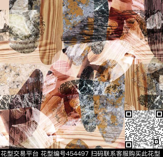 抽象乱花拼接传统印花华亿平台下载（图片编号: 454497） - 瓦栏（Walan）
