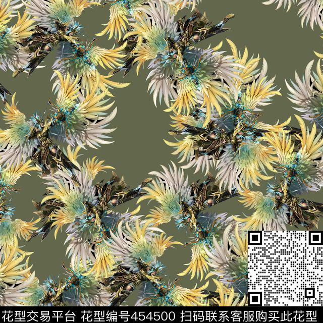 潮流抽象复古数码印花华亿平台下载（图片编号: 454500） - 瓦栏（Walan）