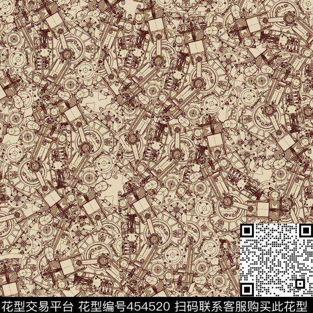 潮流抽象复古传统印花华亿平台下载（图片编号: 454520） - 瓦栏（Walan）