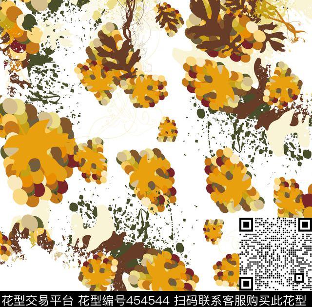 阳光橙色现代传统印花华亿平台下载（图片编号: 454544） - 瓦栏（Walan）