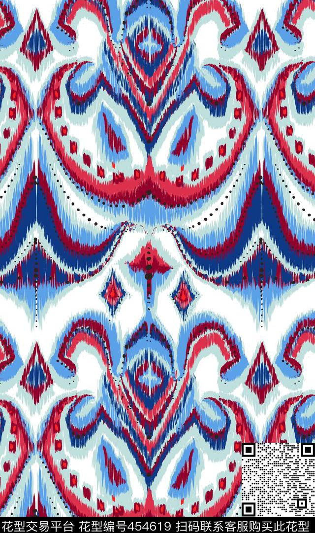 抽象仿生几何传统印花华亿平台下载（图片编号: 454619） - 瓦栏（Walan）