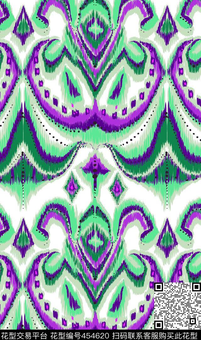 抽象几何曲线传统印花华亿平台下载（图片编号: 454620） - 瓦栏（Walan）