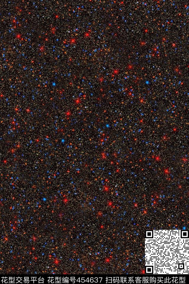 小清新时尚繁星星空流行数码印花华亿平台下载（图片编号: 454637） - 瓦栏（Walan）