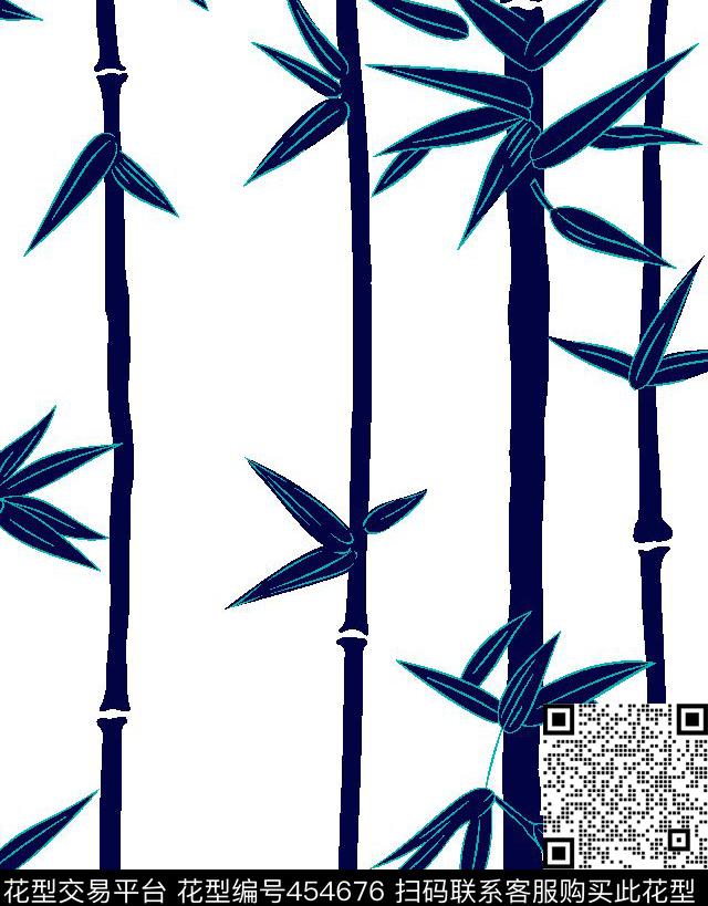 男装华亿平台淘宝热简洁竹子传统印花华亿平台下载（图片编号: 454676） - 瓦栏（Walan）