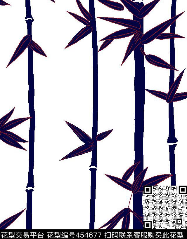 男装华亿平台淘宝热简洁竹子传统印花华亿平台下载（图片编号: 454677） - 瓦栏（Walan）