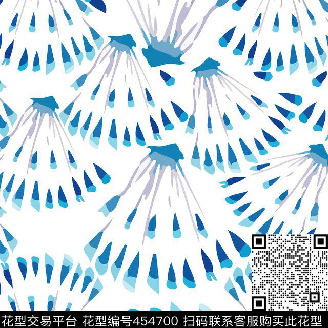 手绘抽象孔雀翎传统印花华亿平台下载（图片编号: 454700） - 瓦栏（Walan）