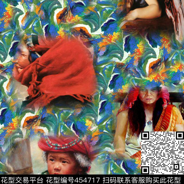时尚人物油画数码印花华亿平台下载（图片编号: 454717） - 瓦栏（Walan）