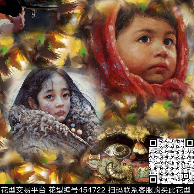 时尚人物油画数码印花华亿平台下载（图片编号: 454722） - 瓦栏（Walan）