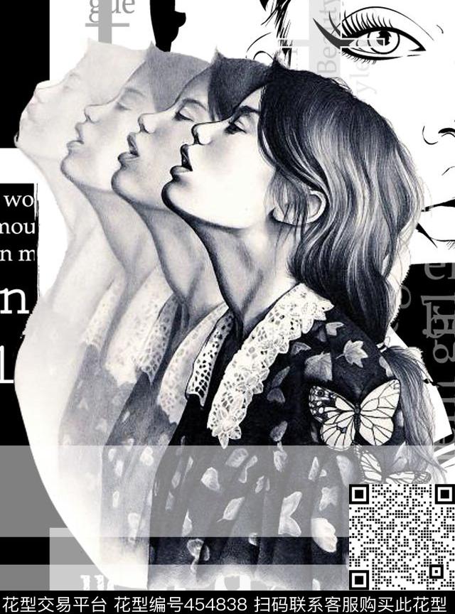 潮流时尚定位印花女装T恤数码印花华亿平台下载（图片编号: 454838） - 瓦栏（Walan）