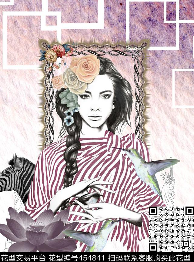 潮流时尚定位印花女装T恤卫衣数码印花华亿平台下载（图片编号: 454841） - 瓦栏（Walan）