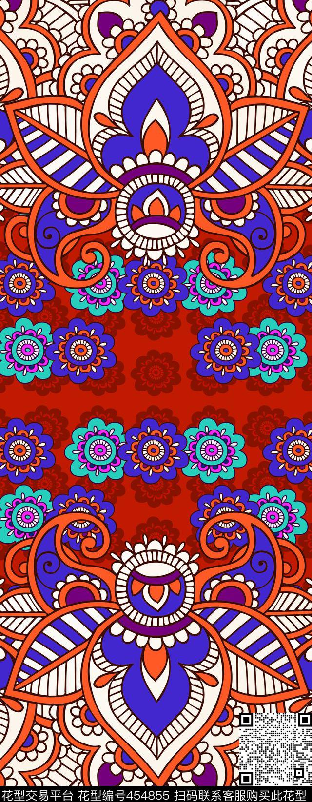 复古欧式花纹佩斯利传统印花华亿平台下载（图片编号: 454855） - 瓦栏（Walan）