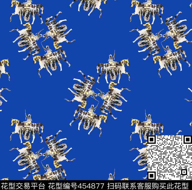 剪影建筑马数码印花华亿平台下载（图片编号: 454877） - 瓦栏（Walan）