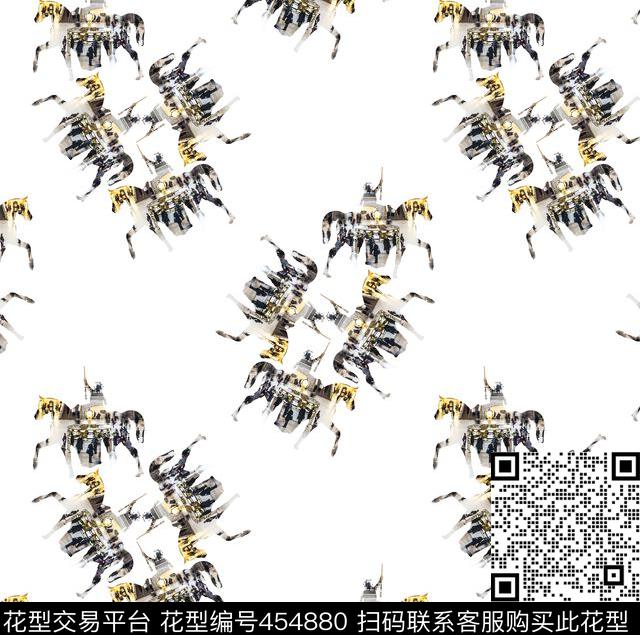 剪影建筑马数码印花华亿平台下载（图片编号: 454880） - 瓦栏（Walan）