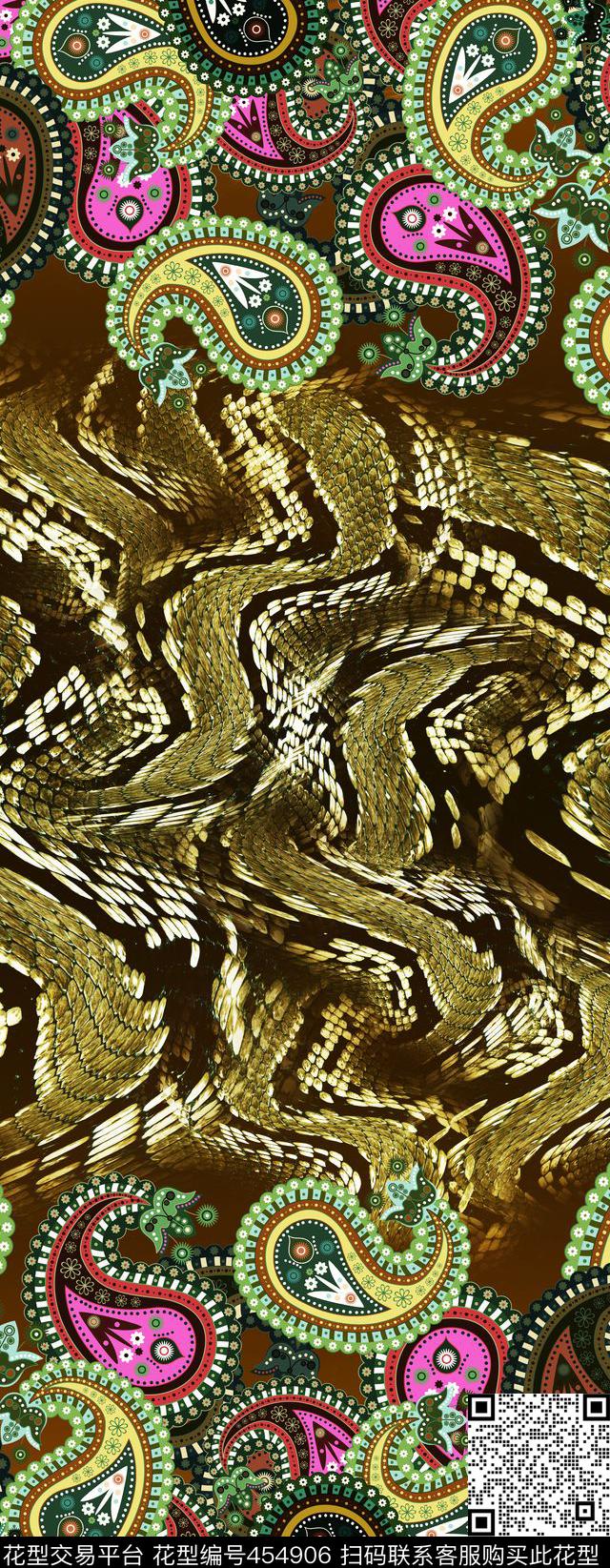 长巾系列创意渐变数码印花华亿平台下载（图片编号: 454906） - 瓦栏（Walan）