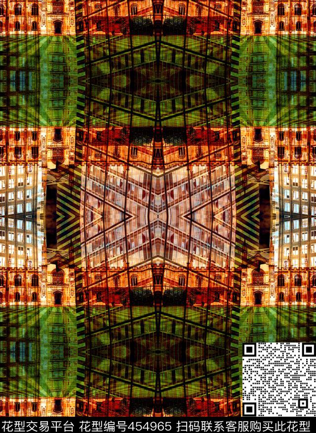 几何建筑鞋子数码印花华亿平台下载（图片编号: 454965） - 瓦栏（Walan）