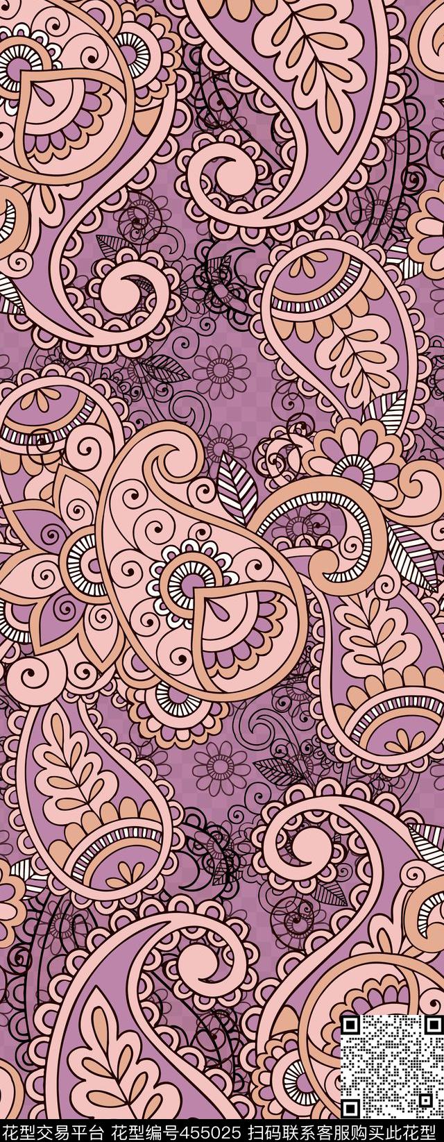 复古佩斯利腰果花传统印花华亿平台下载（图片编号: 455025） - 瓦栏（Walan）