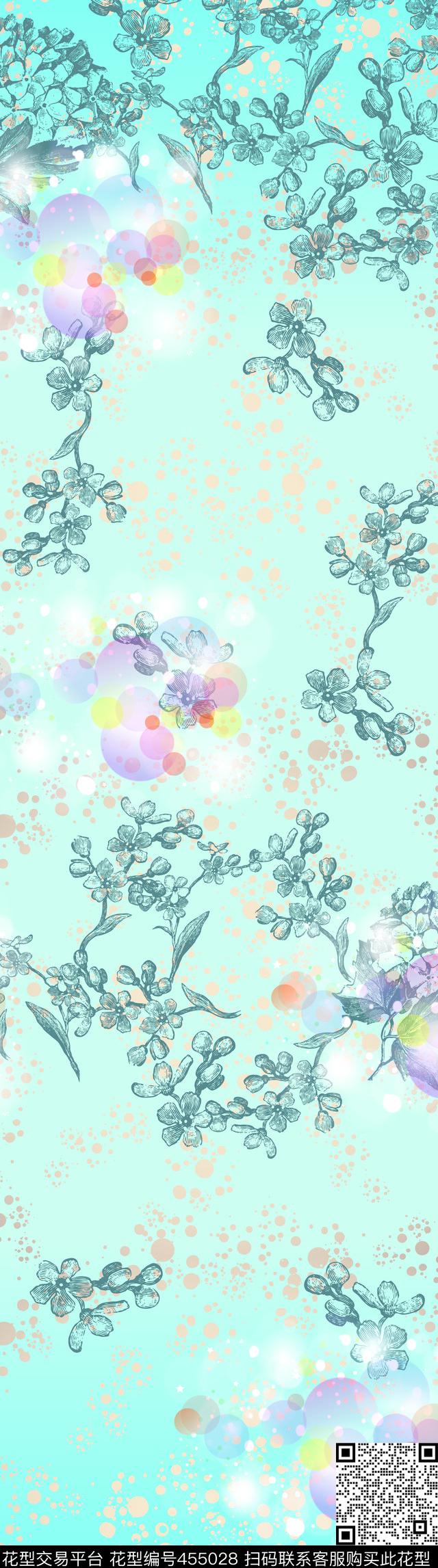 流行风格花卉梦幻传统印花华亿平台下载（图片编号: 455028） - 瓦栏（Walan）
