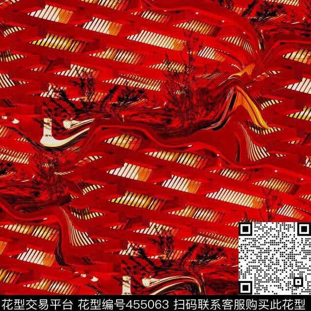 抽象解构主义男装华亿平台数码印花华亿平台下载（图片编号: 455063） - 瓦栏（Walan）