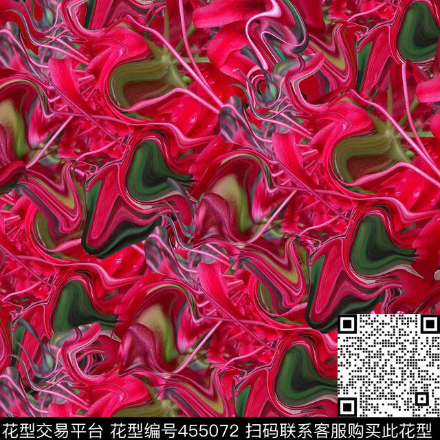 潮流复古花朵数码印花华亿平台下载（图片编号: 455072） - 瓦栏（Walan）