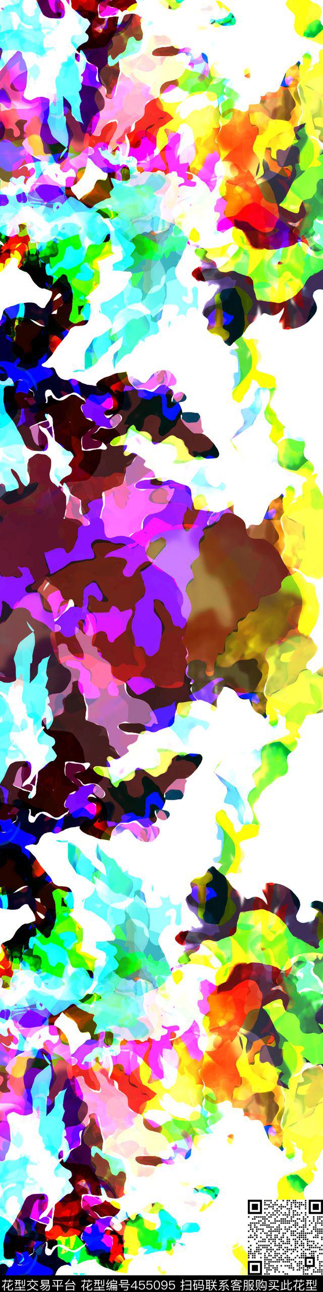 迷彩色块长巾数码印花华亿平台下载（图片编号: 455095） - 瓦栏（Walan）