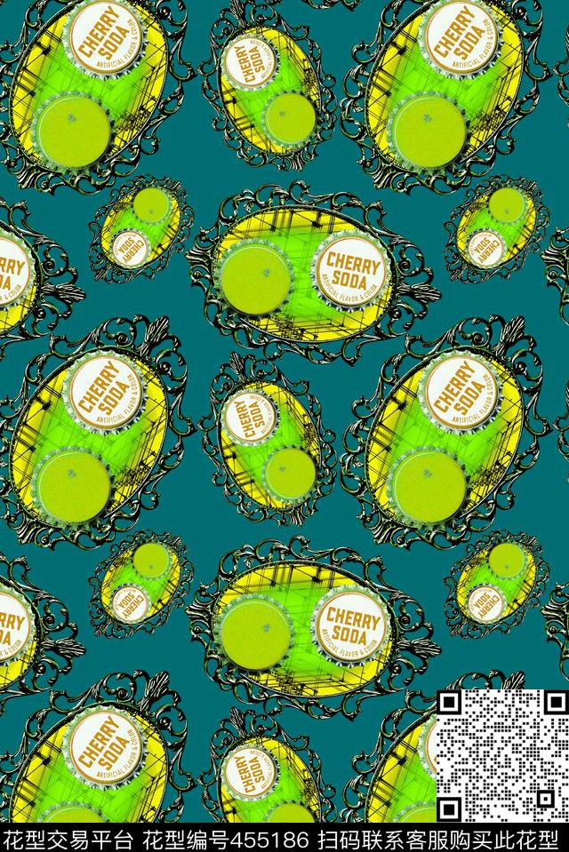 小清新时尚创意啤酒瓶盖饮料瓶盖潮流数码印花华亿平台下载（图片编号: 455186） - 瓦栏（Walan）