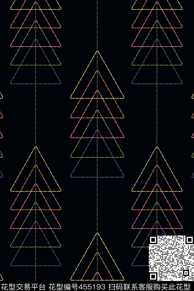 创意彩色线段几何三角时尚潮流小清新数码印花华亿平台下载（图片编号: 455193） - 瓦栏（Walan）