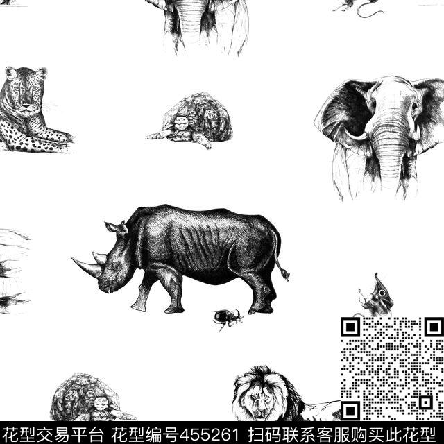 潮流大象动物传统印花华亿平台下载（图片编号: 455261） - 瓦栏（Walan）