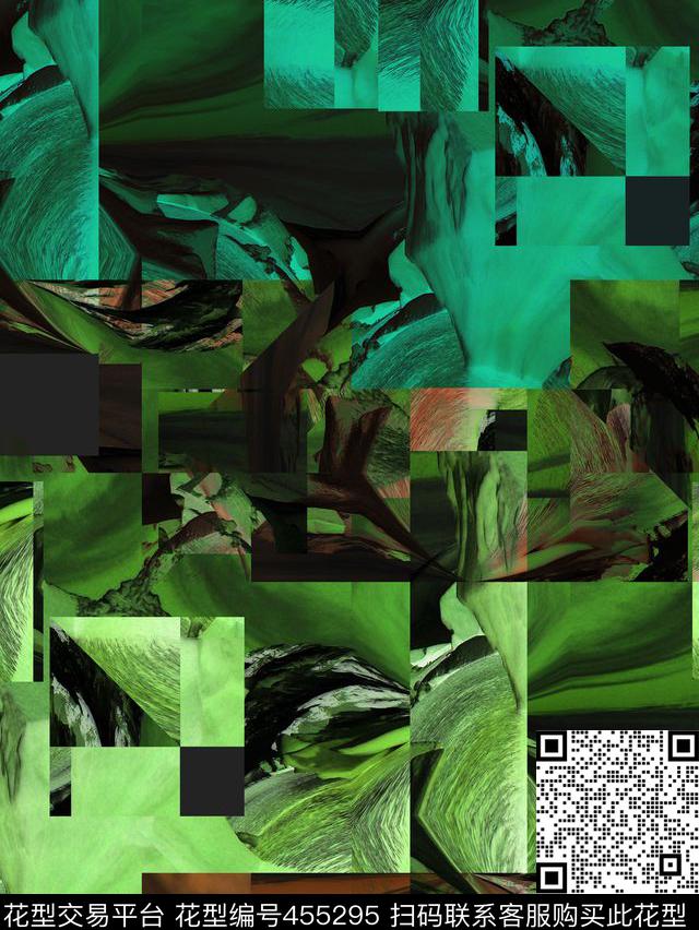 抽象风景海景数码印花华亿平台下载（图片编号: 455295） - 瓦栏（Walan）