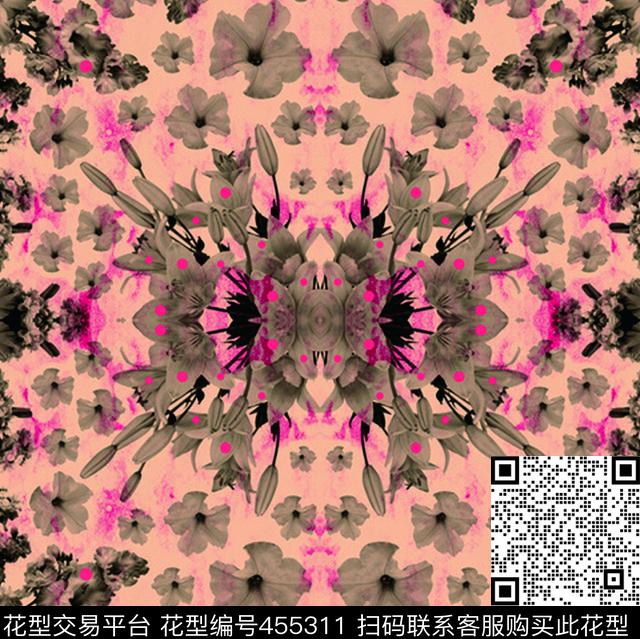 高端大气流行时尚数码印花华亿平台下载（图片编号: 455311） - 瓦栏（Walan）